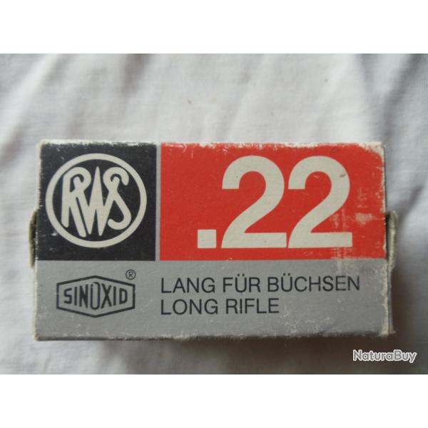 1 Bote de 50 cartouches  de calibre 22 long rifle RWS.