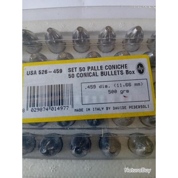 Balles poudre noire. calibre 459/11.86 mm  500grs QUANTIT  48.