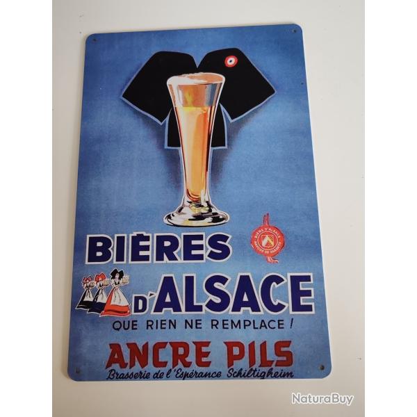 PLAQUE MTAL VINTAGE  "BIERES ANCRE PILS,ALSACE"