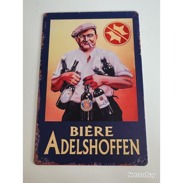 PLAQUE MTAL  VINTAGE "BIERE ADELSHOFFEN"