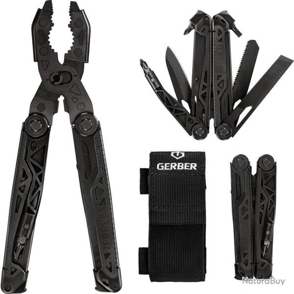 G1067407 Outil Multifonction Gerber Dual-Force Bluntnose Acier Inoxydable Noir Etui Tissu