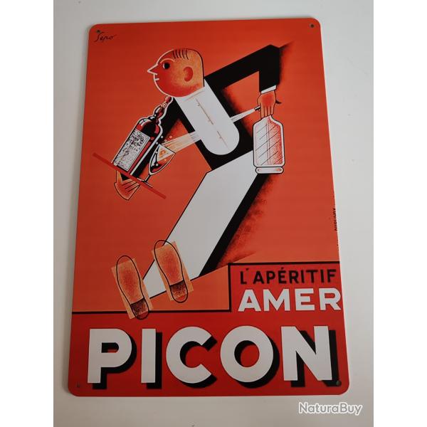 PLAQUE MTAL VINTAGE "L APERITIF PICON"