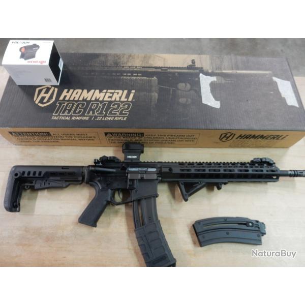 CARABINE AR15 SEMI AUTO HAMMERLI TAC-R1 CAL.22LR+POINT ROUGE+POIGNEE+CHARGEUR GRANDE CAPACITE OCCASI