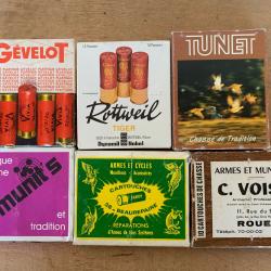 Lot de 6 boîtes de cartouches cal 12.