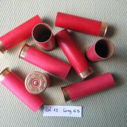 100  Douilles  carton  cal 12  couleur  rouges  longueur  65 mm  très bon état