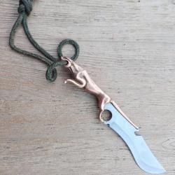 COUTEAU  A  LA POIGNEE  PANTHERE  .  ORIGINALE  &  BELLE PIECE .