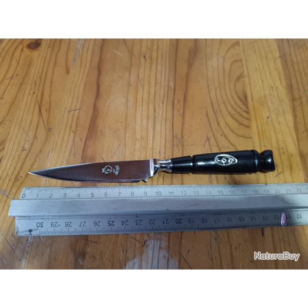 Ancien stylet dague de vertu ou courtisane parisien  monogramme argent poinon sanglier manche bne