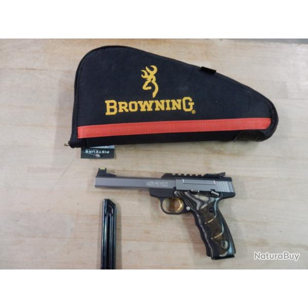 PISTOLET BROWNING BUCKMARK CAL. 22 LR  + 1 CHARGEUR SUPP TRES BON ETAT OCCASION