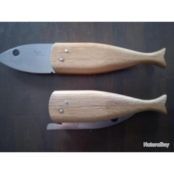 Couteau pliant, Loire-Ocean, manche en Chne Blond