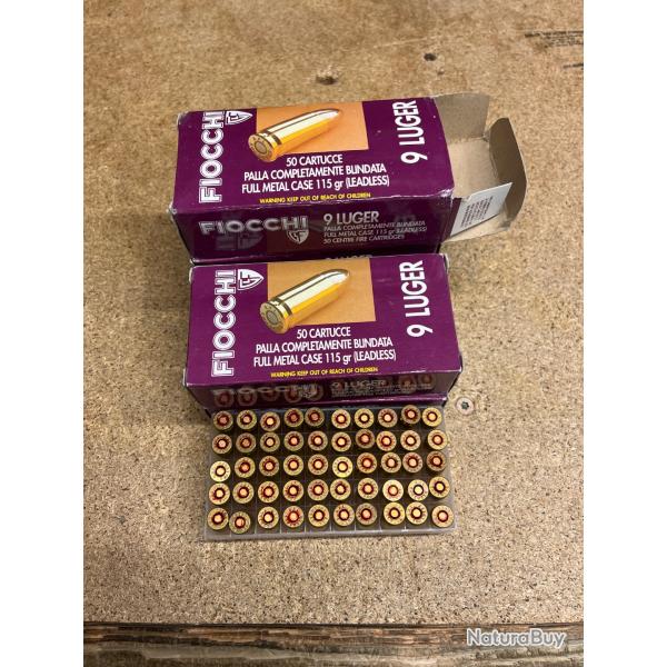 Lot de 250 9x19 fiocchi 115gr