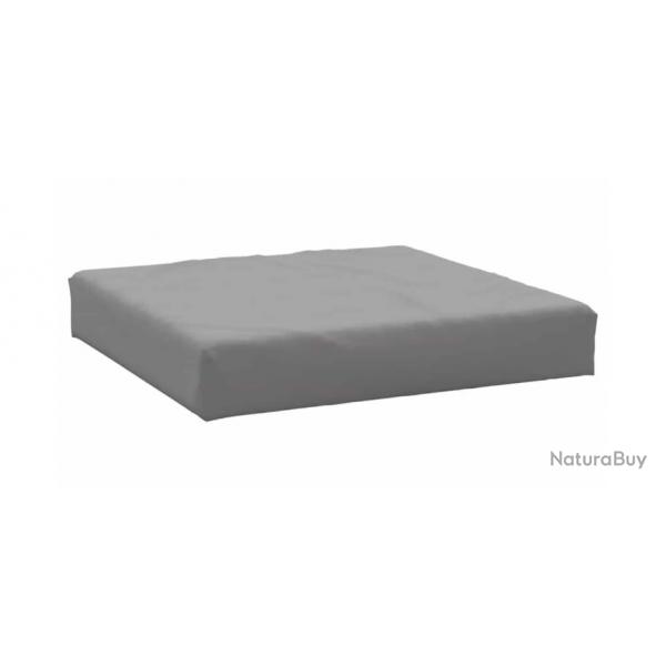 Coussin gris en tissu Oxford 60x60x9,5 cm pour assise de palette extrieur