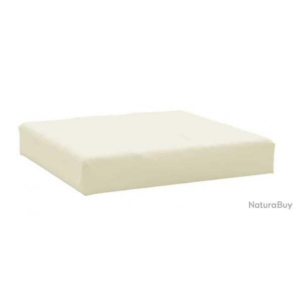Coussin crme en tissu Oxford 60x60x9,5 cm pour assise de palette extrieur