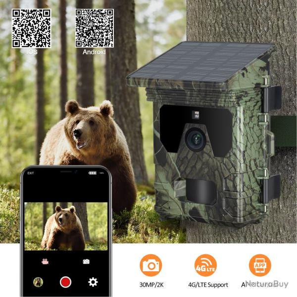 HC-600Pro Camra numrique de faune en nuage 4G  2K 30MP IP65
