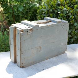 caisse US USN ITALY en bois avec marquages en creux peinture Navy EPA24CAI001 VIDE - pour canon