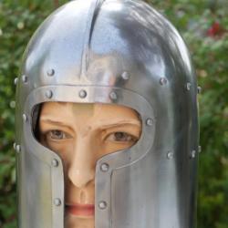 Heaume casque médiéval barbute ITALIE en acier du XIV - XV siècle - ref EBR24CSQ012
