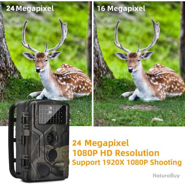 SUNTEK HC802A camra de sentier de la faune 24MP 1080P