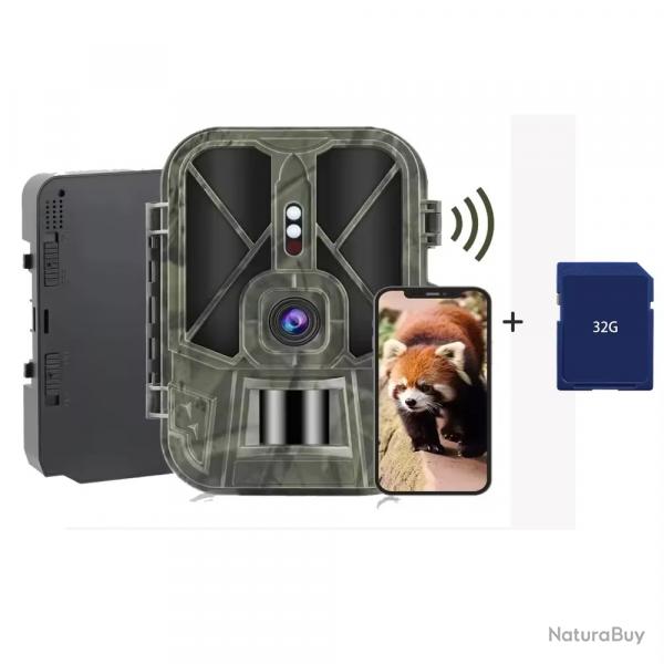 SUNTEKCAM APP Bluetooth + WiFi camra de chasse avec batterie Li 10000mAh + 32GB