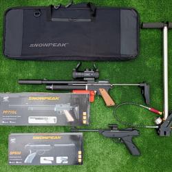 PACK COMBINÉ-17 ! Pistolet Snowpeak PP750L C.5,5 mm + Sac + Point Rouge + Pompe PCP + SP500 4,5 mm