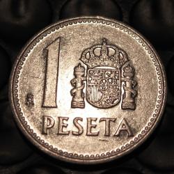 Espagne piece de 1 peseta 1987  alu  J.Carlos ttb