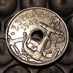 Espagne piece de 50 centimos 1949 ( ancre )ttb