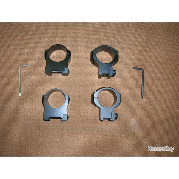 Lot de 2 Jeux de Colliers de montage de lunettes avec un diamtre de corps de 30 mm.