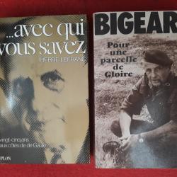 deux ouvrages biographie histoire de vie du general de gaulle & Bigeard pour une parcelle de gloire