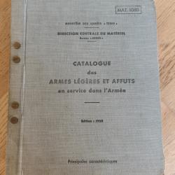Catalogue des armes légères et affûts - MAT 1080 - armée francaise