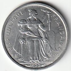 Pièce de Monnaie Polynésie française 1 franc IEOM 1977  superbe recherchée
