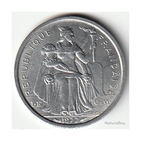Pice de Monnaie Polynsie franaise 1 franc IEOM 1977  superbe recherche