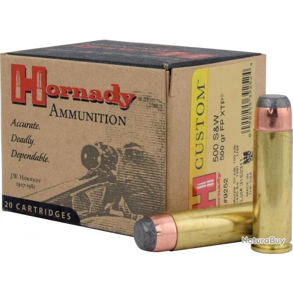 BOITE DE 20 CARTOUCHES HORNADY 500 S&W 500 GR FP XTP