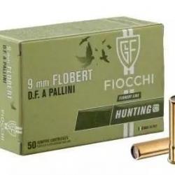 50 cartouches Fiocchi 9 mm Double Charge Flobert à balle Ronde 7,4mm