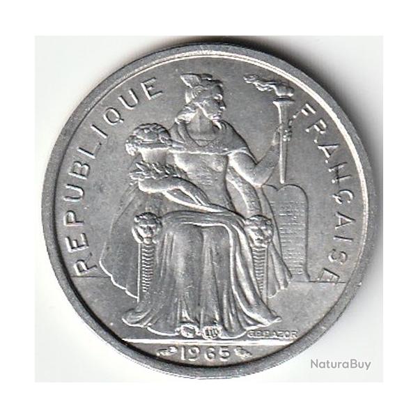 Pice de Monnaie Polynsie franaise 2 francs sans IEOM 1965   recherche