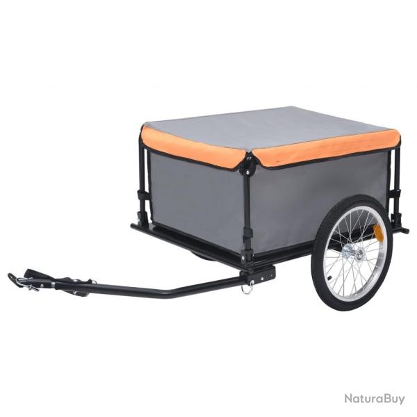 Remorque de bicyclette gris et orange 65 kg 02_0021140
