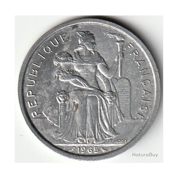 Pice de Monnaie Polynsie franaise 5 francs sans IEOM 1965