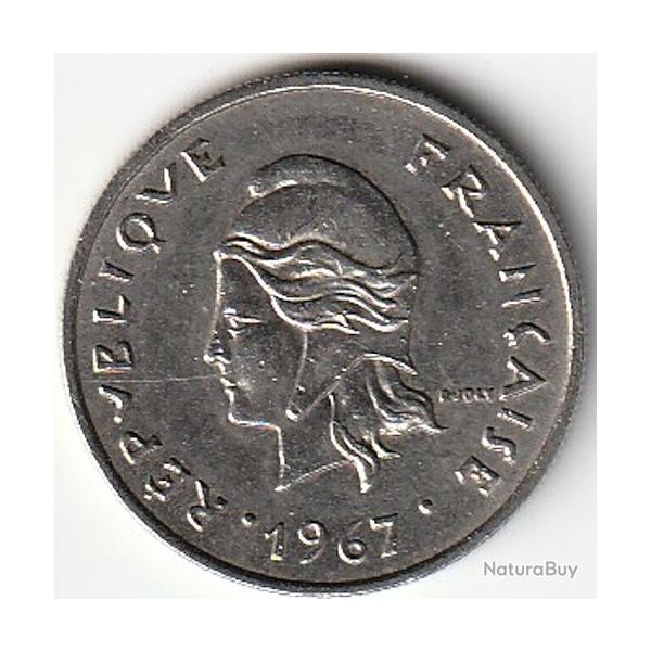 Pice de Monnaie Polynsie franaise 10 francs sans IEOM 1967