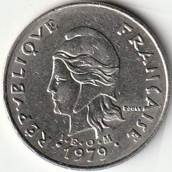 Pièce de Monnaie Polynésie française 20 francs  IEOM 1979