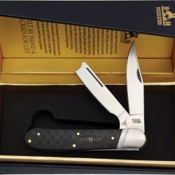 Couteau Rough Ryder Black Reserve One Arm Razor Lame Acier 440A Manche Pakkawood Slip Joint RR2568 -