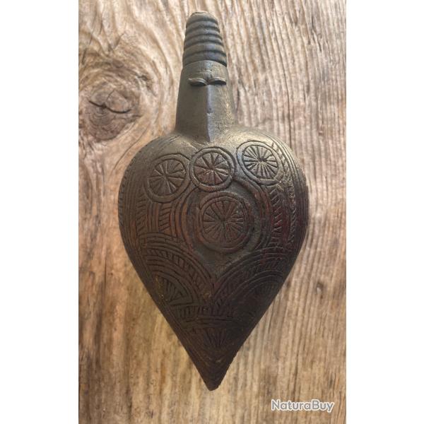 Ancienne poire  poudre cosaque. Russie-Ukraine. 19e sicle