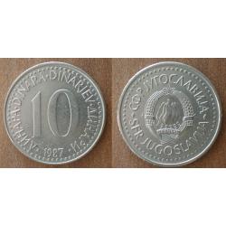 Yougoslavie 10 Dinars 1987 Piece Dinara Embleme