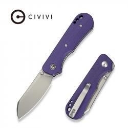 Couteau CIVIVI Crabby Purple Lame Sheepsfoot Acier 14C28N Manche G10 KIVT Linerlock CIVC240552