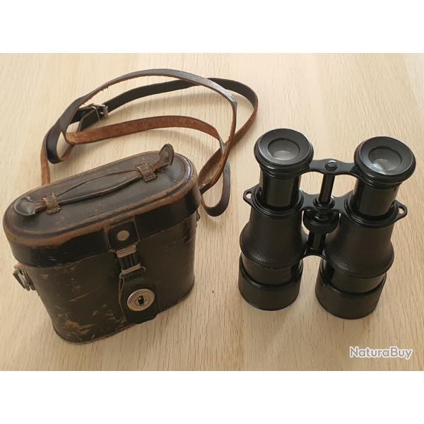 Jumelles avec tui  cuir noir WW1 14 18