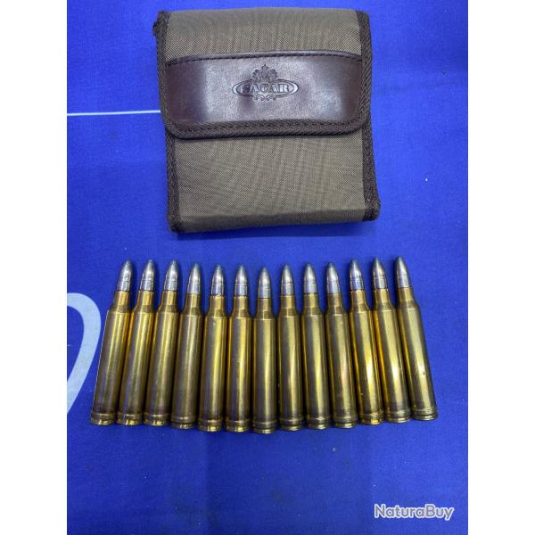 Lot de 13 balles Rws Uni Classic cal.300 Win Mag + pochette  balle