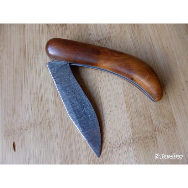 Couteau pliant rgional LOU CIGALOU Pradel Brossard DAMAS N 121 TB ETAT France