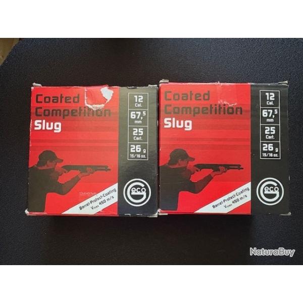 50 munitions GECO slug calibre 12 26g