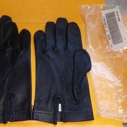 PAIRE DE GANT EN CUIR NOIR DE L' ARMEE FRANCAISE , TAILLE  9  FABRICATION MADE IN FRANCE  G. MORANT