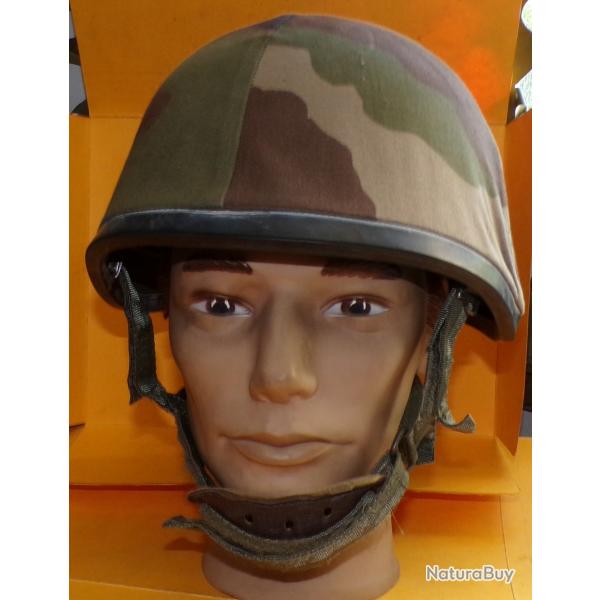 CASQUE MILITAIRE LOURD MODELE F1 DE L'ARMEE FRANCAISE DE LA PERIODE DE 1983 , FABRICATION FRANCAISE