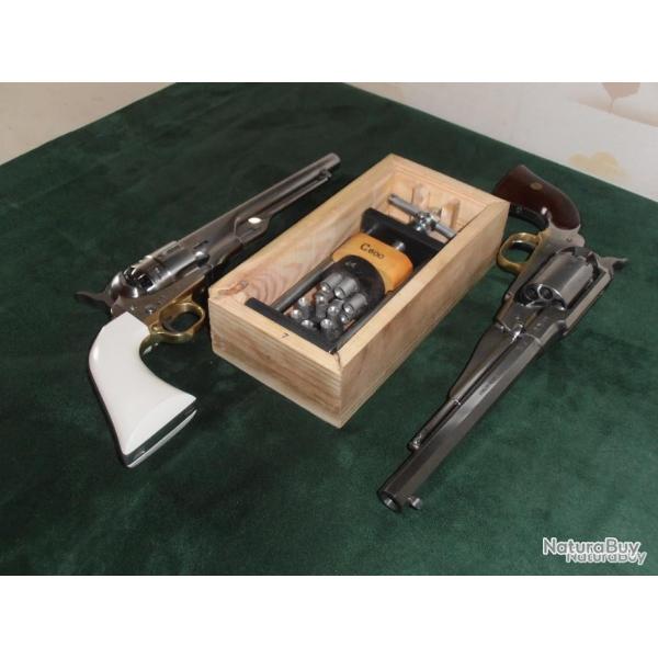 PRESSE RECHARGEMENT BARILLET REVOLVER A PERCUSSION calibre 36 & 44 Poudre Noire
