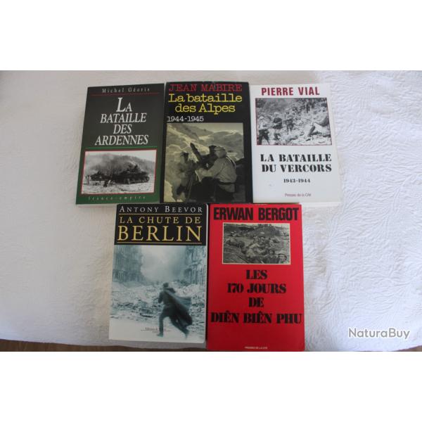 Lot 5 livres batailles clbres