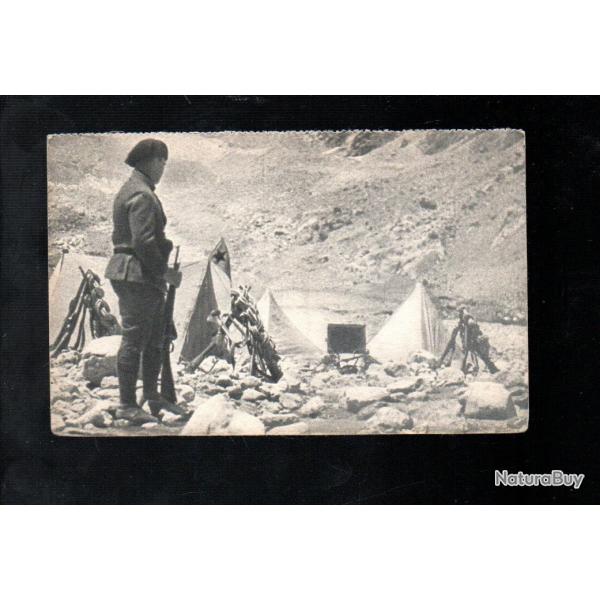 bivouac en montagne  cpa chasseurs alpins