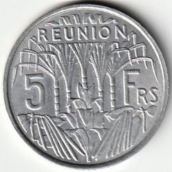 Pièce de Monnaie De La Réunion 5 francs 1969 Rare recherchée Qualité seulement 100 000